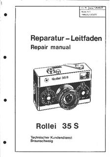 Rollei 35 S manual. Camera Instructions.